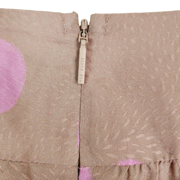 TED BAKER Stefina Dot Print Tiered Ruffle Minidress Size 14 New Pink Fit & Flare - Picture 10 of 14